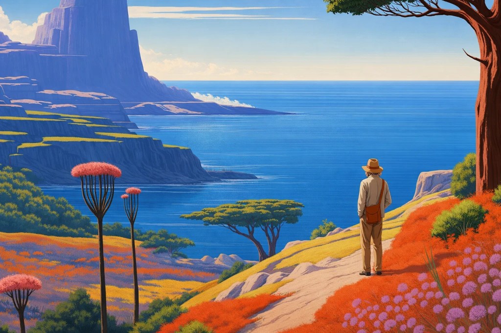 Colorful coastal viewpoint